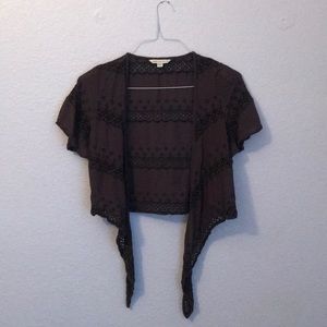 American eagle tie eyelet crop top